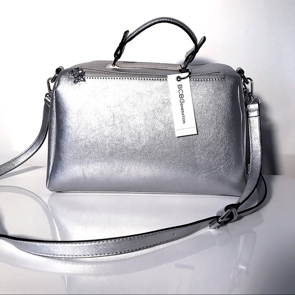 BCBGeneration Handbags - BCBGeneration Silver Metallic Angelina Satchel! 💎